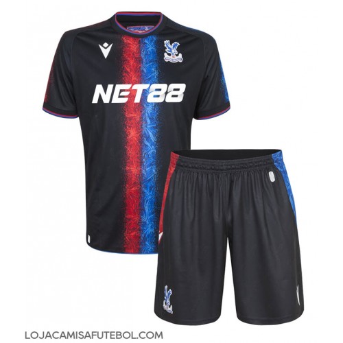 Camisa de Futebol Crystal Palace Equipamento Alternativo Infantil 2024-25 Manga Curta (+ Calças curtas)